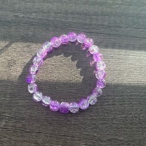 Purple/Clear Glass Bead Bracelet